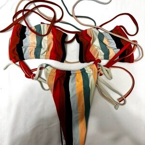 Striped Multicolor Bikini Set